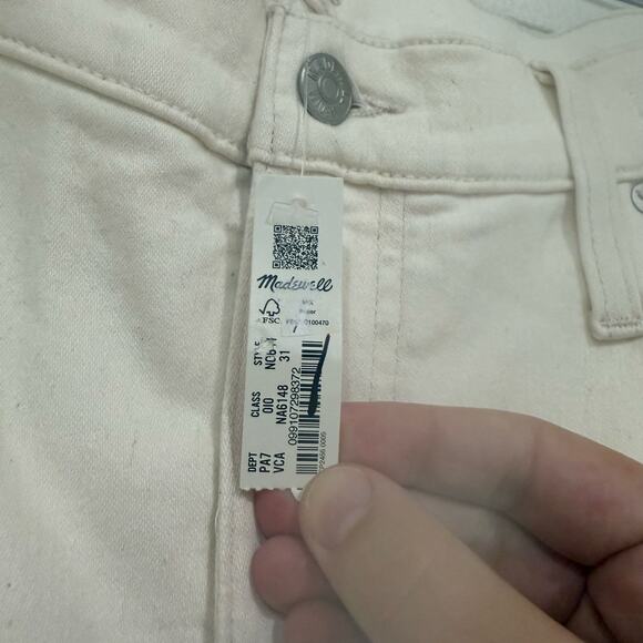 NWT Madewell Kick Out Full Length Jeans in Vintage Canvas Cream Tan Size 31 - Picture 9 of 12